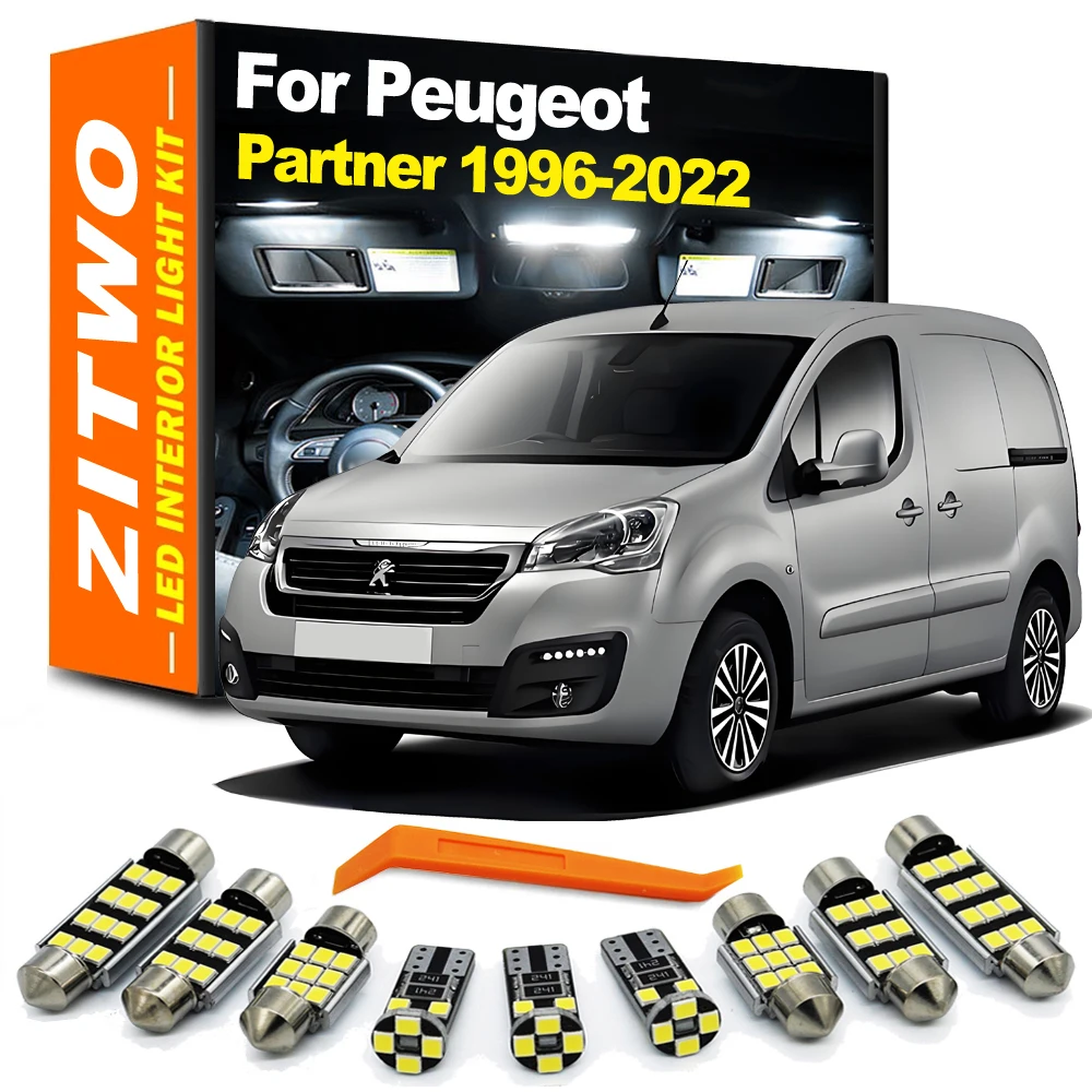 Kit de bombillas LED para interior de vehículo, luz interior para Peugeot Partner Tepee 1996- 2016 2017 2018 2019 2020 2021 2022, lámpara de lectura para maletero
