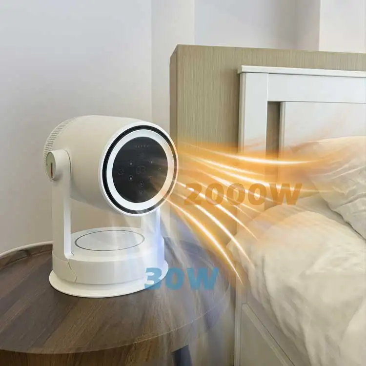 

9 Speed Hot and Cool Air Circulator Fan Energy Saving Electric Desk Table Bladeless Fan Heater PTC With Light