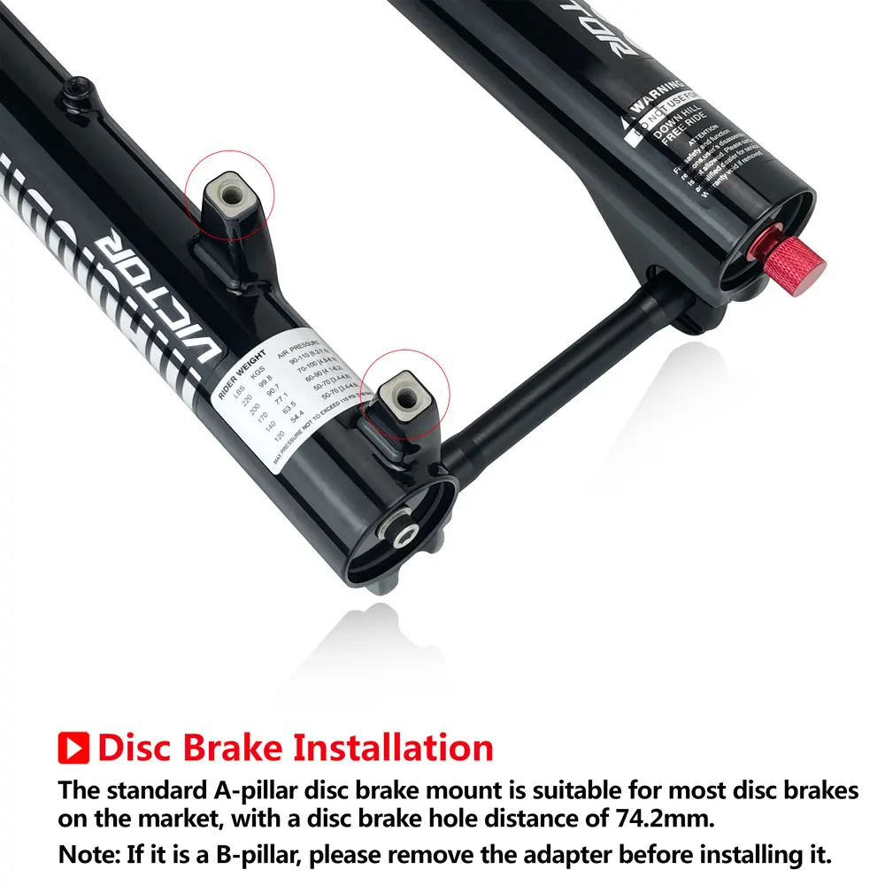 MAGICBROS MTB Doppelkronen-Luftfedergabel 36MM Rohr Steckachse 15*110mm 27,5 29 MTB Mountainbike Doppelkronen-Gabel – Detail 8