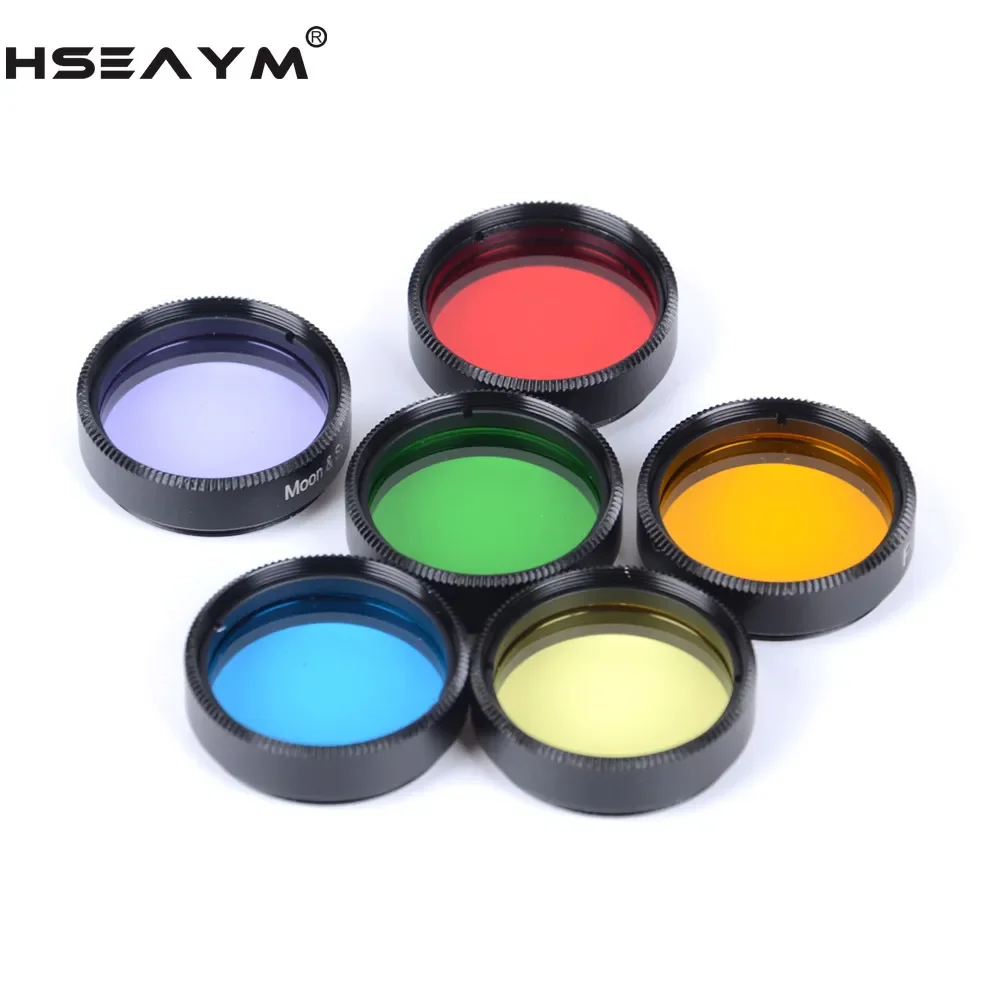 6 PCS/LOT 1.25 Inch Eyepiece Filter Astronomical Telescope Ocular Lens Planets Nebula Moon Skyglow Optical Glass Aluminum Alloy