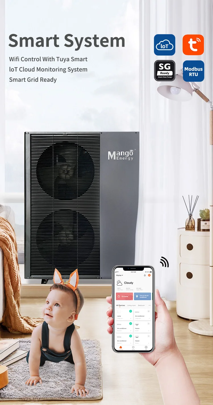 COP A+++ 6-12kw WIFI CE Heetwater Verwarmde Kamerverwarming R32 R290 Monoblock EVI DC Inverter Luchtbron Warmtepomp Verwarming