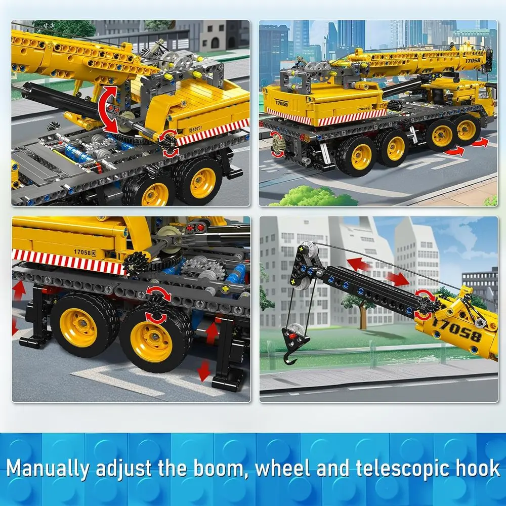 City Mobile Crane Truck Bauset, 997-teiliges Konstruktionsspielzeug für Kinder ab 8 Jahren, ideales Geschenk für Kinder und Erwachsene