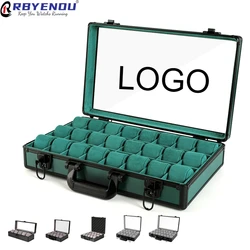 Skylight Display Aluminum Frame Velvet Luxury Watch Case Box Free Logo Customization Gift Suitcase Business Collection Display