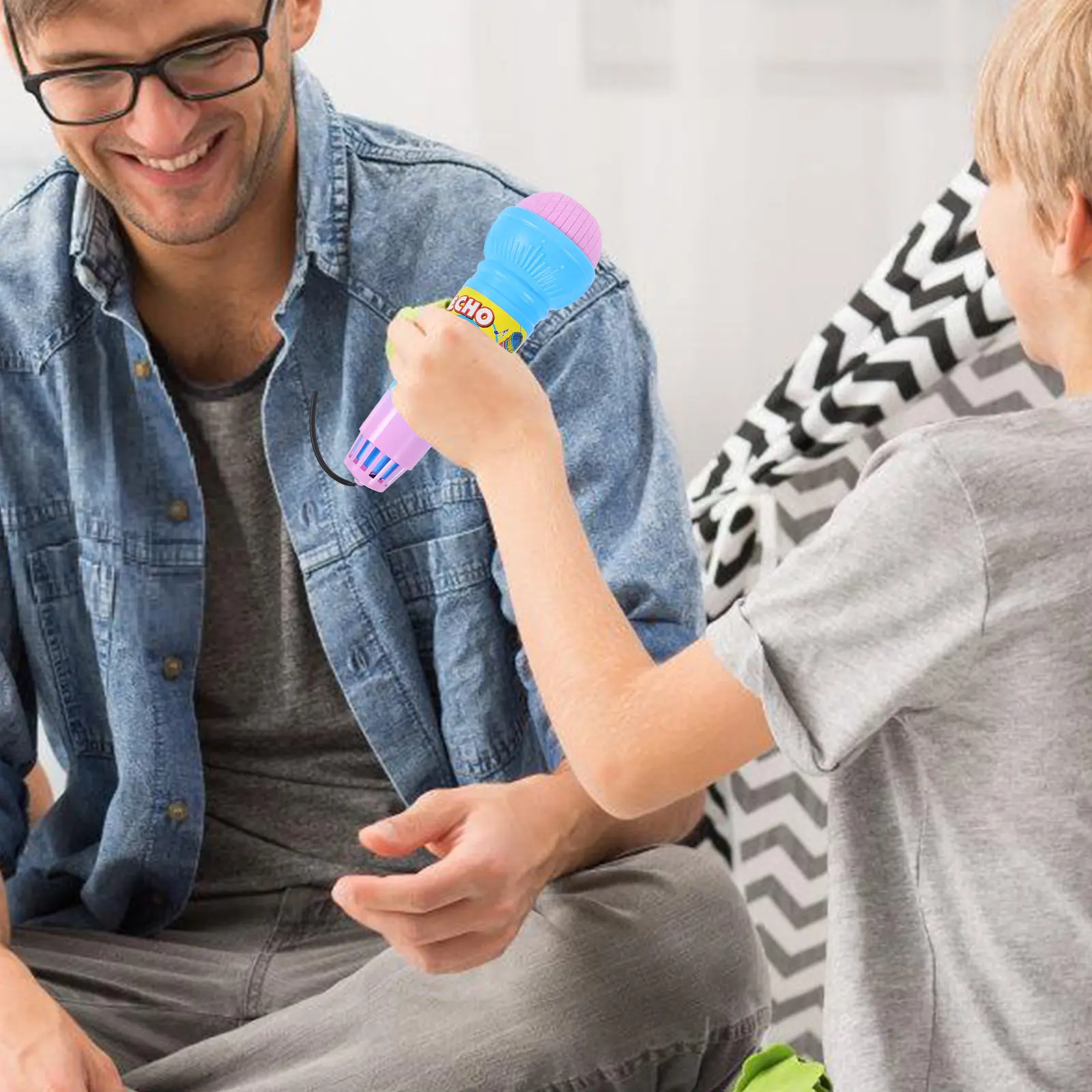 

4Pcs Simulated Echo Microphone Plaything Sturdy Safe Plastic for Children Stage Show Birthday Party Favors Interactive Fun Game