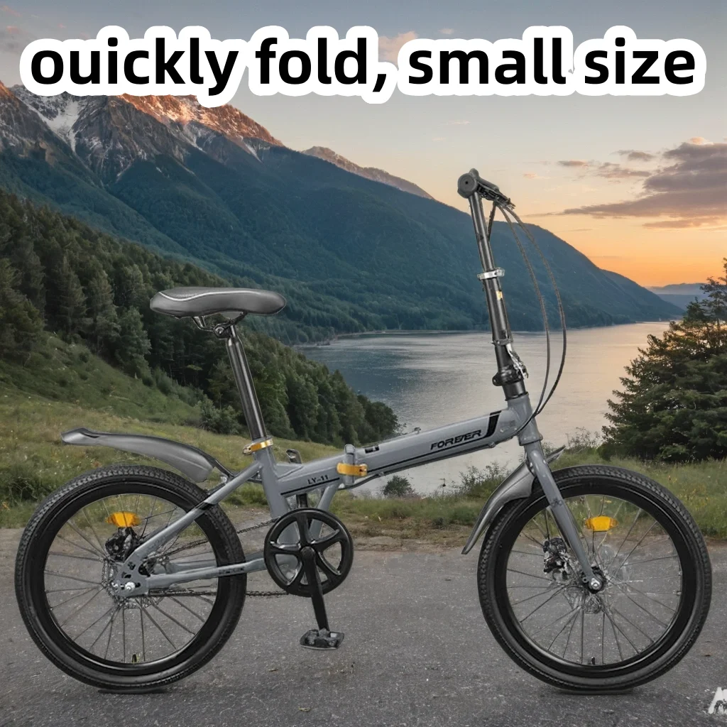 

20-inch ultra-light and convenient folding bike dual-disc brake bicycle speed change bicycle commuting to work student bicicleta