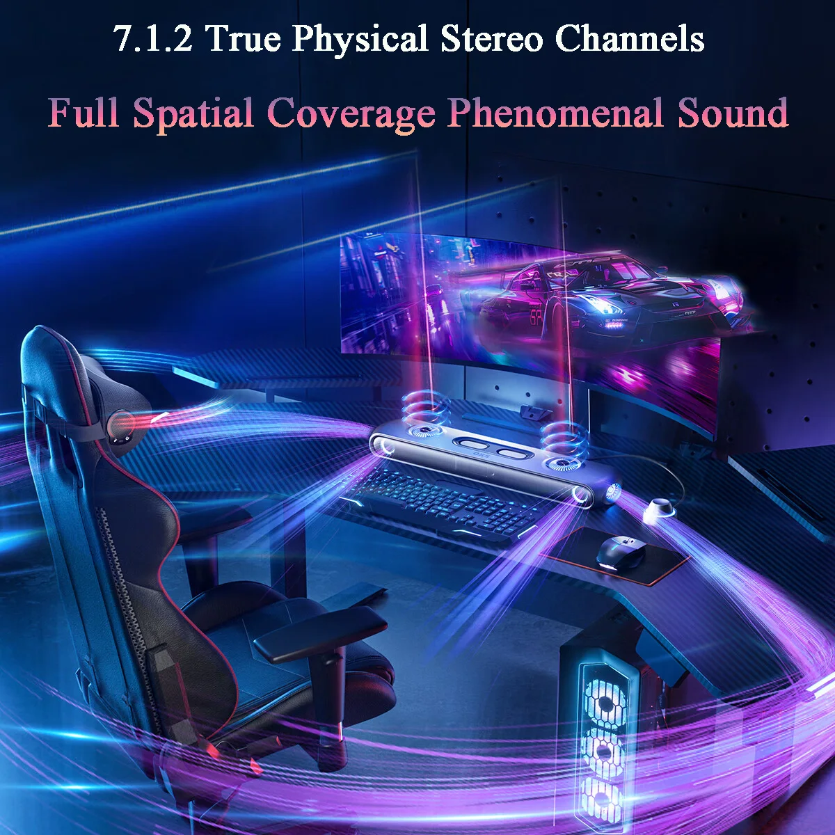 OXS Thunder Pro + Thunder Suit 7.1.2 True Physical Stereo Channel Cinema-Grade Gaming Speaker Perfect Home Theatre Computer