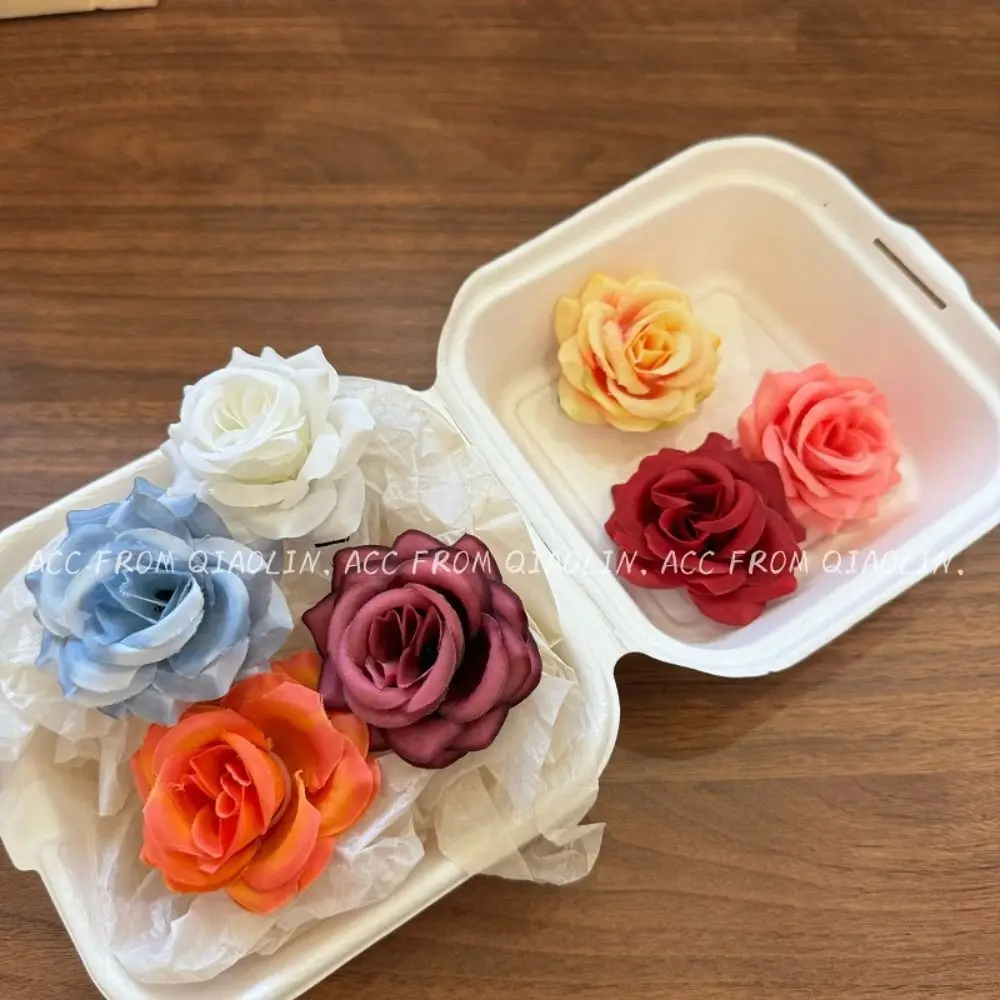 مشبك شعر وردي صغير للفتيات ، مشبك فم بطة أنيق جديد للتصوير الفوتوغرافي ، غطاء رأس زهرة عتيق ، موضة