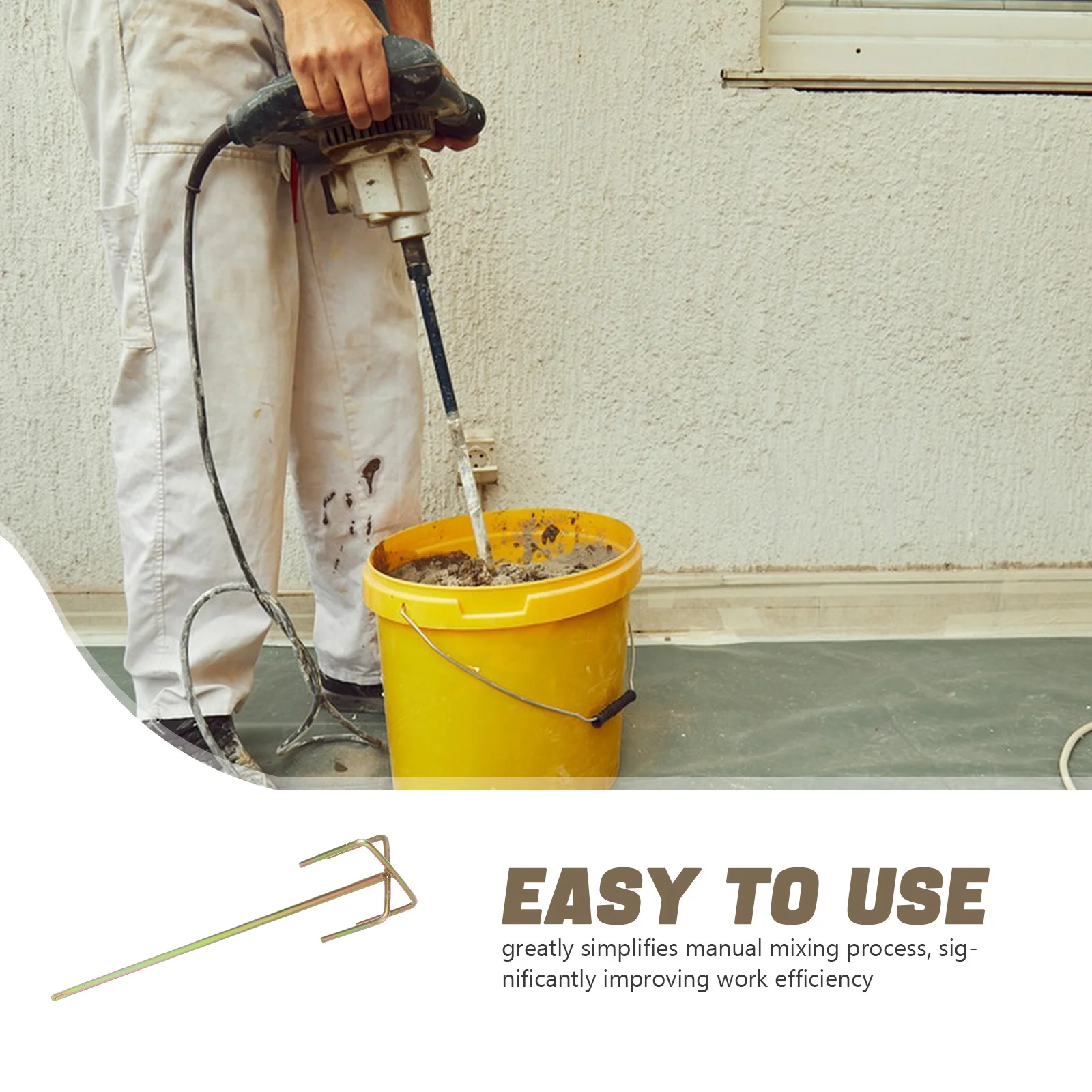 2 قطعة قضيب خلط الحفر خلاط الاسمنت أداة خلاط الطين مجداف للخرسانة الجص الجص الحفر اثارة مرفق #2