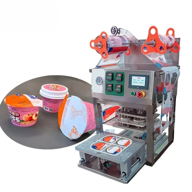 

Ice Cream Cup Seal Machine, Plastic Cup Sealer, 4-cup Packaging Machine