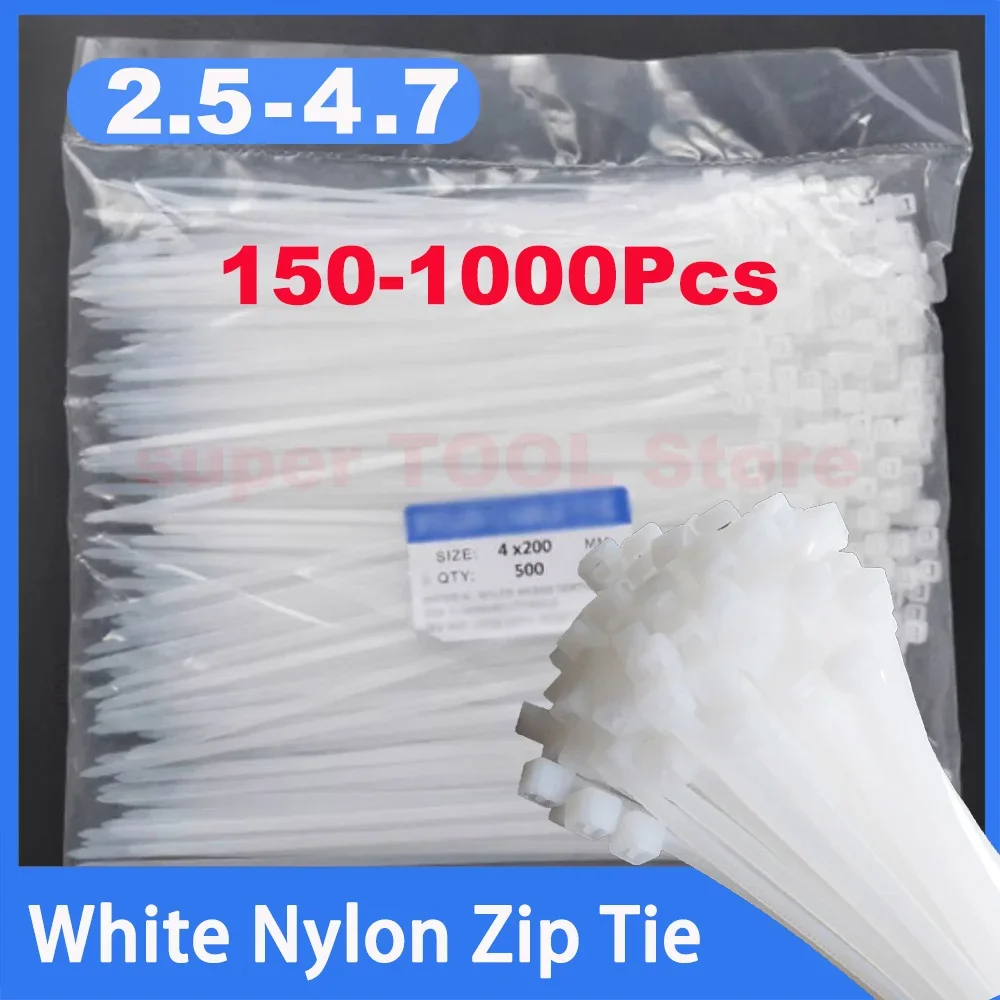 Self-Locking Nylon Cable Ties National Standard Heavy Duty Wire Zip Ties Width 2.5mm-4.7mm Plastic Fastener Loop Wrap Bundle Tie