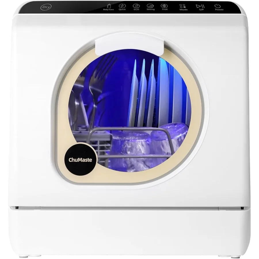 

Countertop Dishwasher with Built-in Tank and Dual Water Supply Methods: Compact and Portable Solution for Efficient Dishwashing