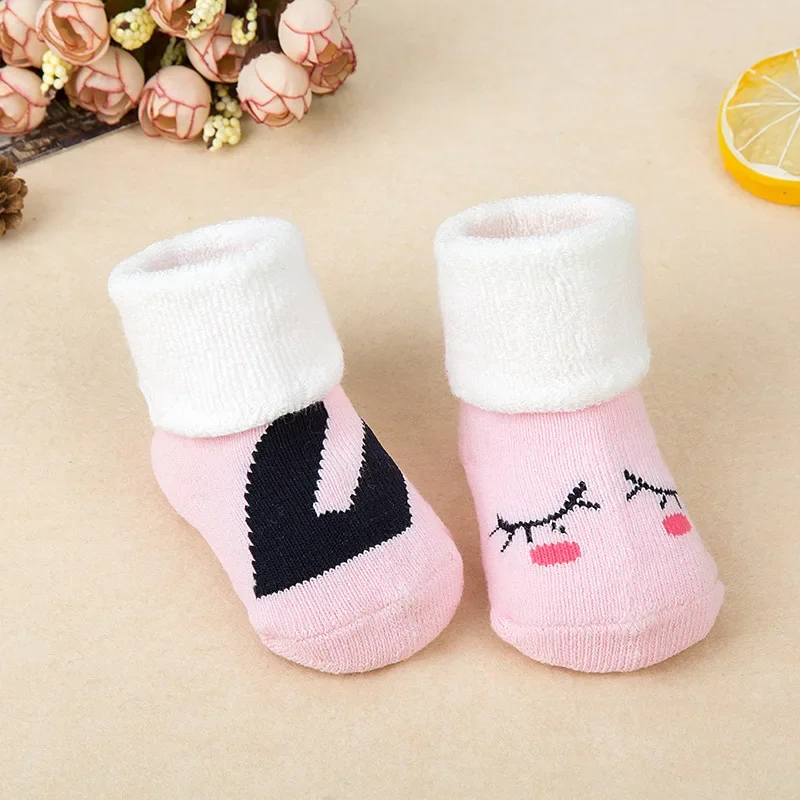 Baby Socks Girls Boys Print Thick Terry Clothes Newborn Accessories Kids Children Toddlers Slipper Gift Clothes Infant Stuff