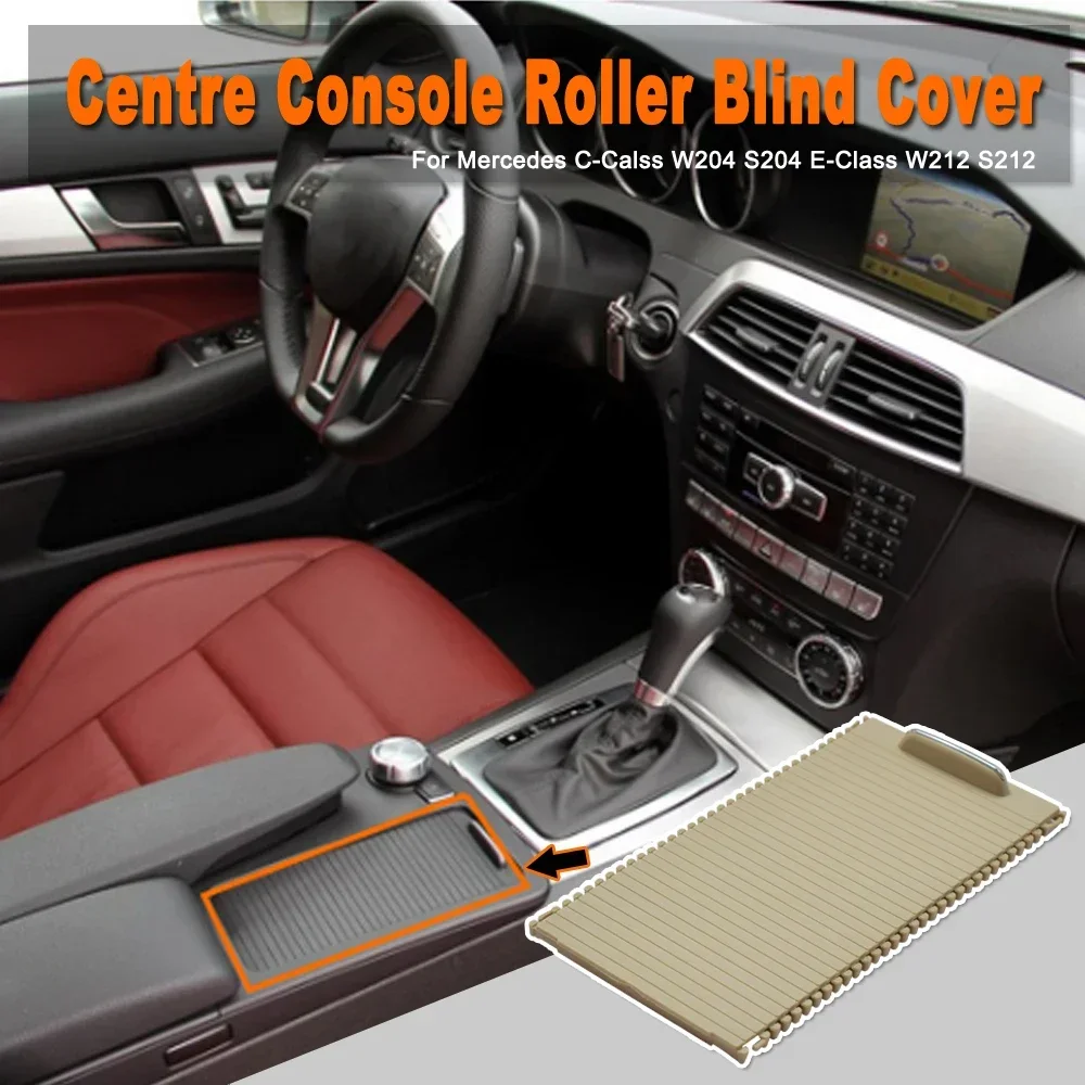 Car Center Console Drink Cover Slide Roller Blind For Mercedes Benz C-Calss W204 S204 E-Class W212 W207 Water Cup Holder Curtain