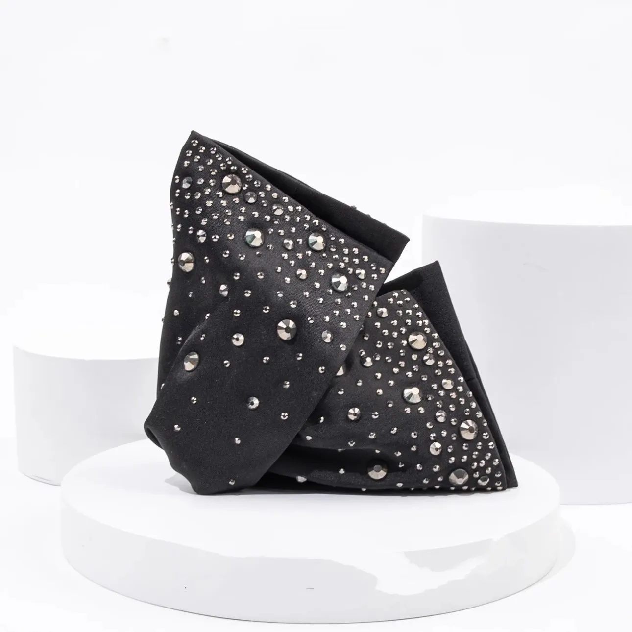 مشبك شعر كوري أنيق على شكل مثلث مرصع بالنجوم للنساء، مشبك ذيل حصان كلاسيكي خلفي من الرأس للنساء #3