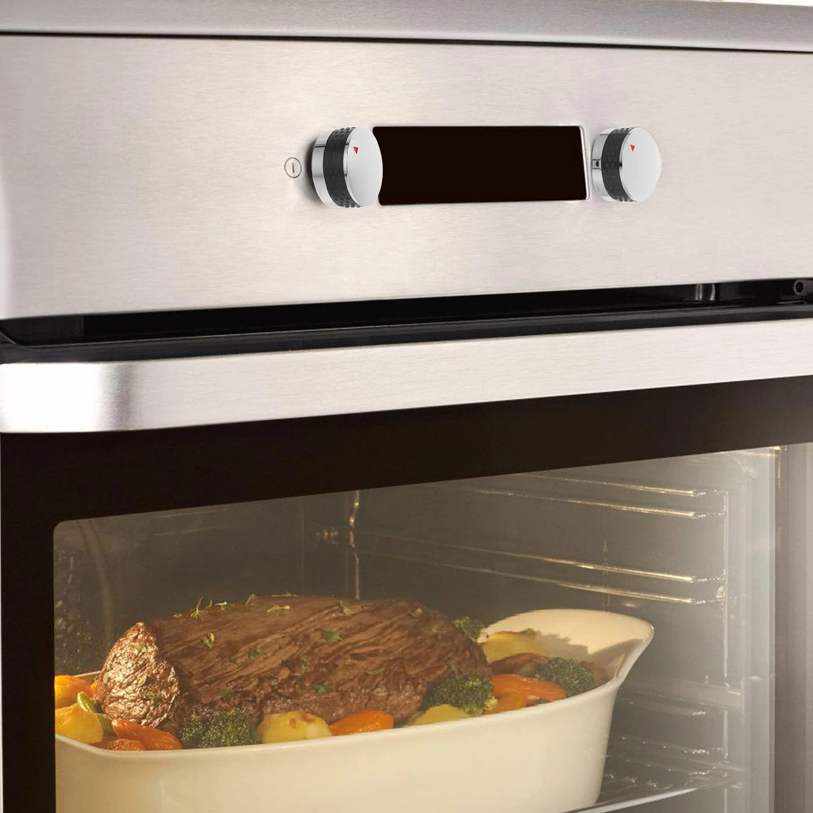 

2Pcs Electric Cooktop Knobs Replacement Silver 8Mm Shaft Bbq Grill Control Knobs for Oven Stove Burner Outdoor Heating Appliance