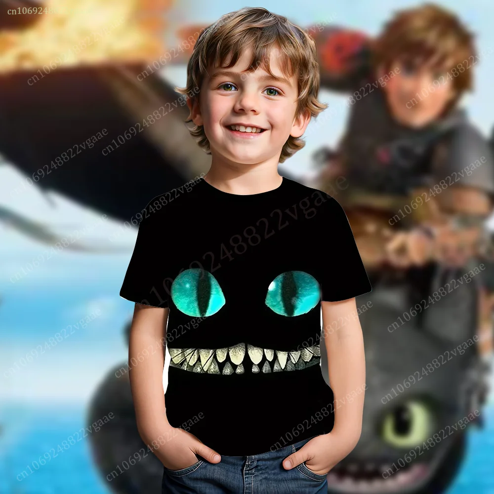 How To Train Your Dragon T Shirt Kids Men Boys Toothless T-shirt Short Sleeve Top Funny Tee Clothes Training Uniform Clothing