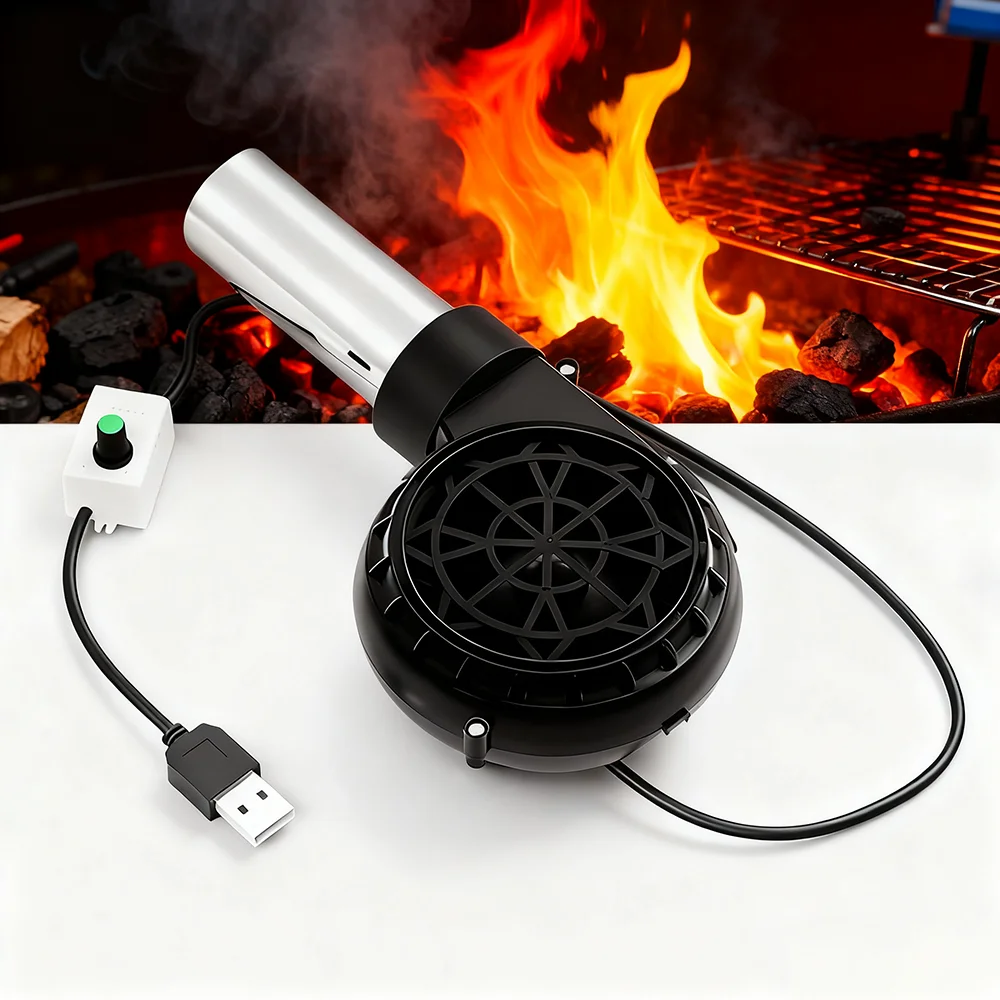 

Outdoor BBQ Fan Handheld Air Blower for Barbecue Picnic and Grill Tools Household Charcoal Combustion Blower Enhanced Cooking