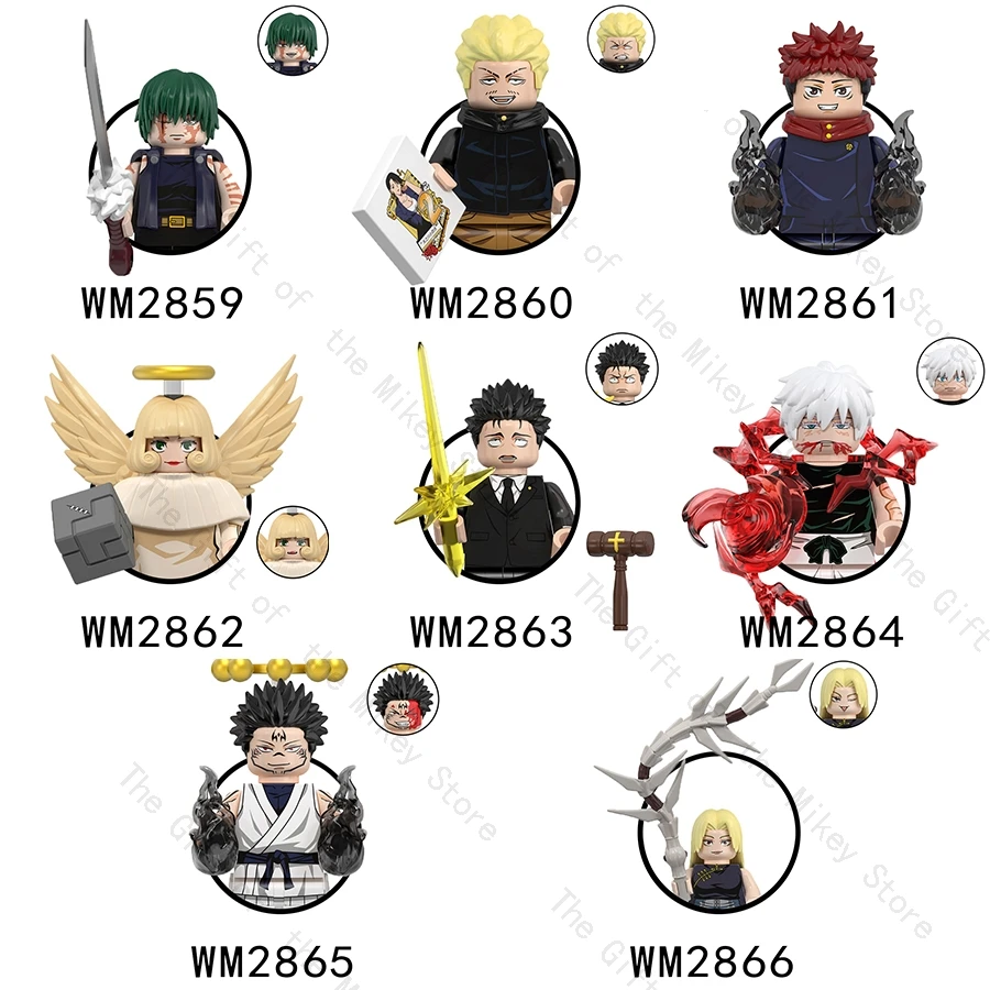 WM6202 Anime dessin animé JJK blocs de construction figurines d'action Gojo Satoru Ryomen Sukuna Itadori Yuji Mai Todo Hana Maki Sukuna briques