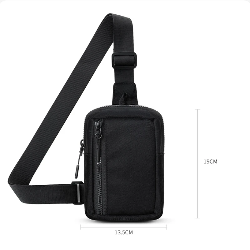 Saco de peito pequeno impermeável para homens e mulheres, mini saco crossbody de nylon, esportes de lazer ao ar livre, novo