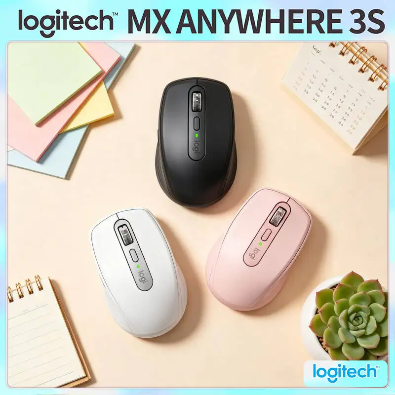 Wireless MX Anywhere 3S - 8000 DPI, Hyper-Scroll, Anti-Slip, Perfect for Pet Exhibition Trip & Business Travel