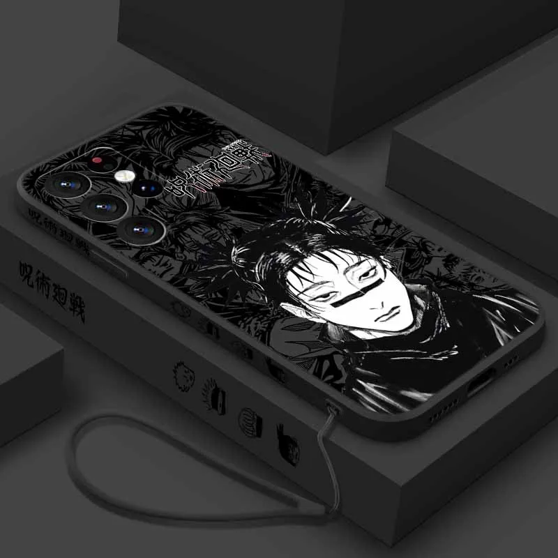 Handsome Jujutsu Kaisen Cover For Samsung S26 S25 Edge S24 S23 S22 S21 S20 Ultra Plus Liquid Left Rope Funda Silicone Phone Case
