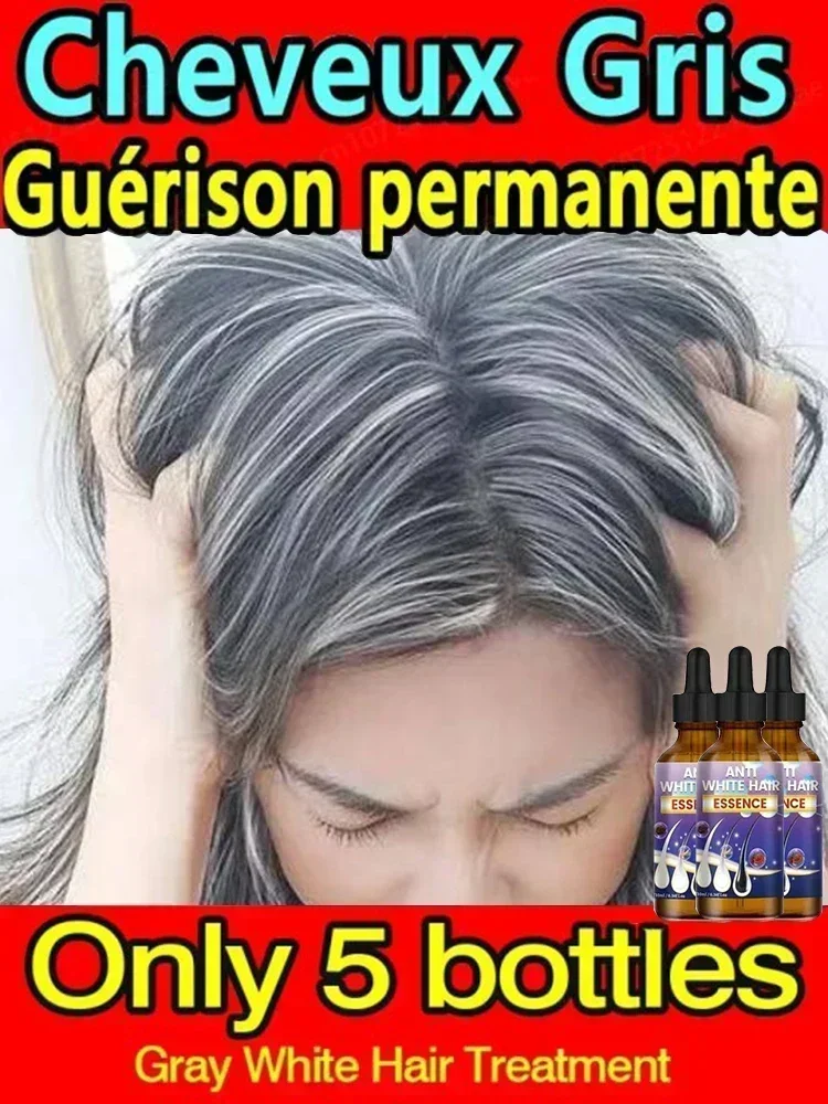 Anti grey Hair Serum treatment Remedy White oscuring Hair White To Black Natural Color Repair prodotti nutrienti per la cura dei capelli