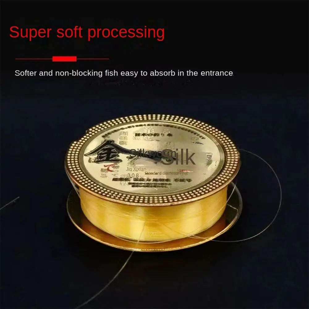 110M Fluorocarbon Coating Nylon Line Fast Sinking Soft Fishing Monofilament Line Durable Invisible Freshwater Fishing Line