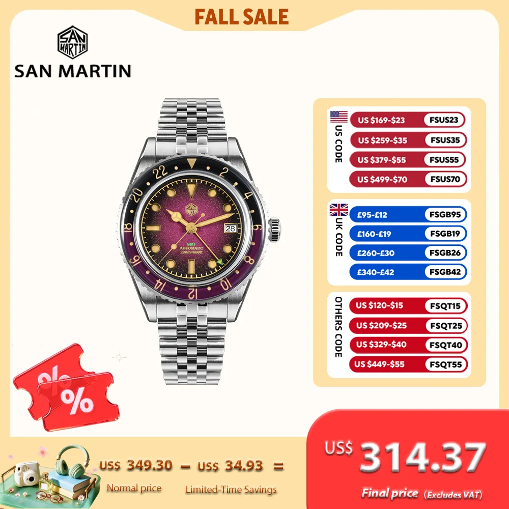 Rolex Watch Submariner - San Martin 40mm NH34 Retro Gradient