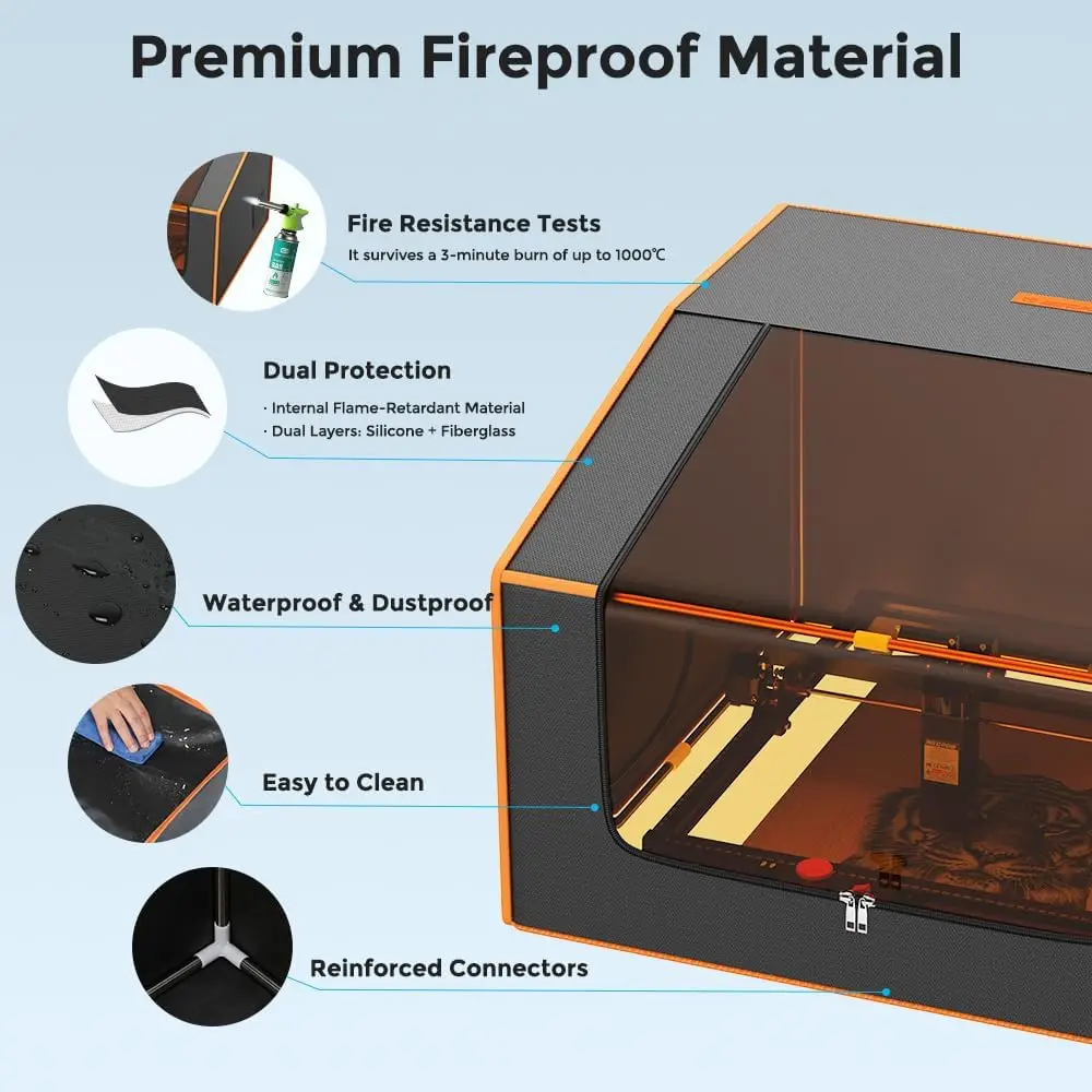 Mecpow Laser Engraver Enclosure, 27.5 X 27.5 X 18'' Fireproof And Dustproof Protective Cover For Most Laser Engraver, Insulates