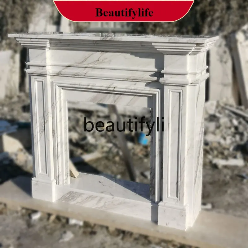 

J132 Marble fireplace French stone fireplace decorative cabinet living room jazz white mantel