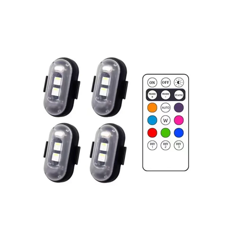 Car Strobe Light 8Color Remote Motorcycle Flash Led Anti-collision Warning Lamp Waterproof Wireless Remote Control for Car Bike