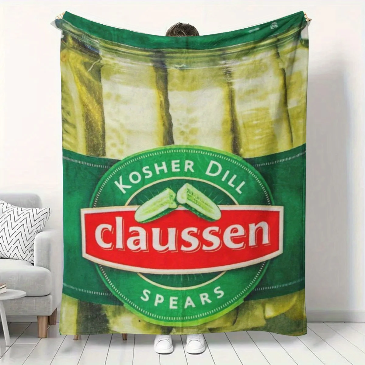 Manta de franela con estampado de pepinillos, suave y acogedora, para todas las estaciones, ideal para el hogar, sofá, camping, dormitorio