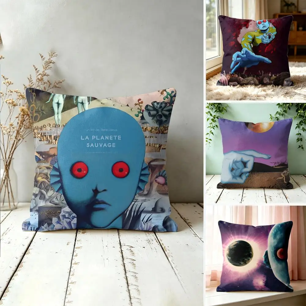 Fantastic La Planete Sauvage Cushion Cover Square Pillow Bedroom Sofa Leisure Comfort Living Room Home Decoration 40X40
