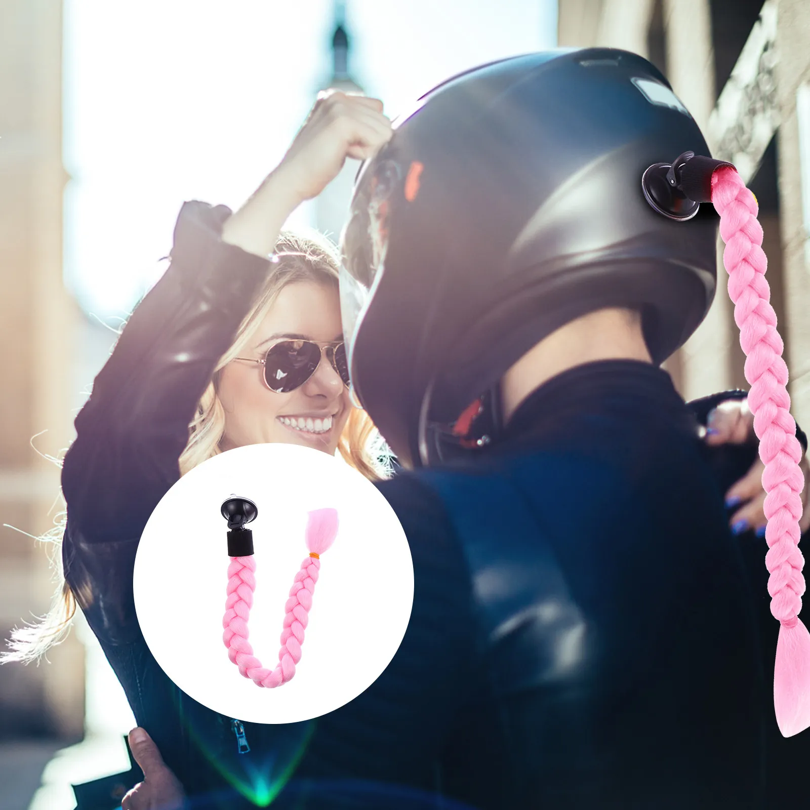 

Motorbike Braid Decal Adorable Braided Ponytail Decoration Unisex Durable Environmental Material Motorbike