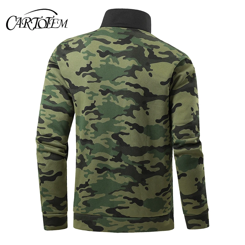 

Camouflage Mens Sweatshirt Outdoor Long Sleeve Sports T-Shirt Half Zip Shirt Autumn Winter Casual Hoodie Tee Men's Pullover Top
