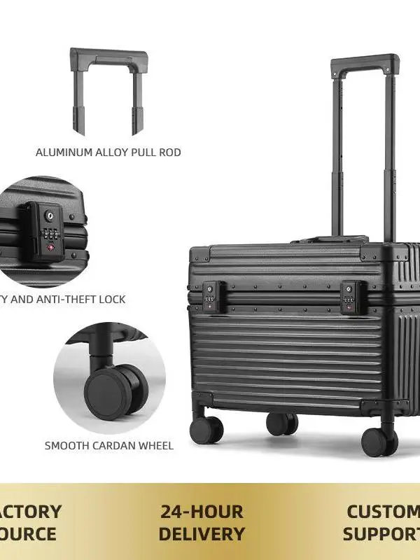 

Faionable Photoaphy Lage Aluminum Frame 8 Inch Top Opening Cover Air Travel Universal Wheels Photoaphy Suitcase