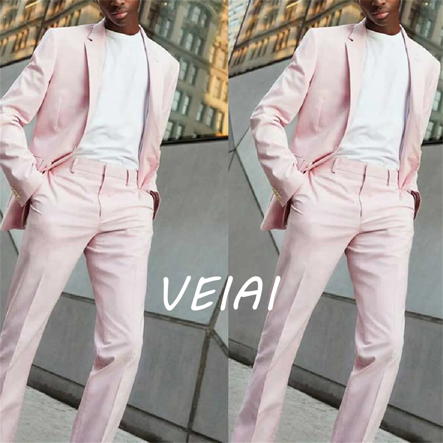 

Pink Latest Coat Pants Design Men Suits for Wedding Prom Business Groom Tuxedo 2 Piece Terno Masculino Costume Homme Man Blazers