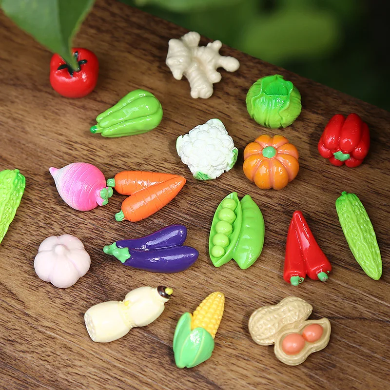 10Pcs/bag Miniature Simulation Vegetable Model Ornament Creative Children Play House DIY Scene Decorations Holiday Birthday Gift