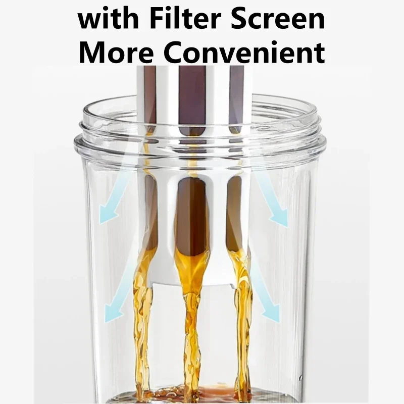 ماكينة صنع القهوة الباردة سعة 1 لتر، ماكينة صنع القهوة اليدوية للمياه الباردة وزجاجة مياه عالية السعة، عصير صيفي محمول، غلاية قهوة شاي