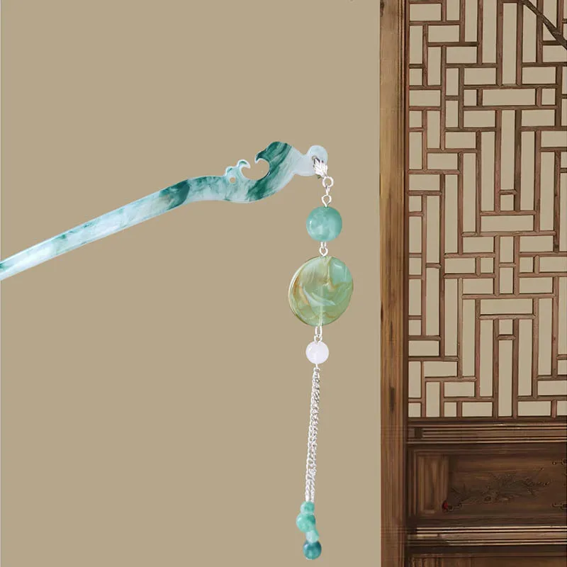 دبوس شعر Xiangyun جديد على الطراز الصيني، إكسسوار شعر شرابة على الطراز القديم، دبوس شعر ملفوف، أغطية رأس Hanfu الرجعية للنساء