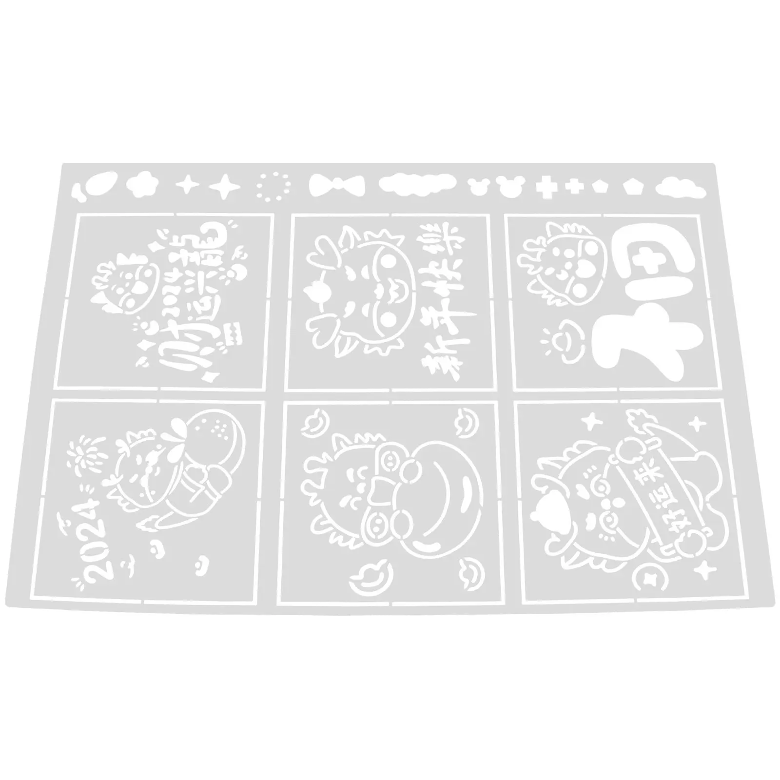 Reusable New Year Painting Stencils Pet Craft Template Drawing Mold for DIY Scrapbooking Planner Decoration Art Supplies