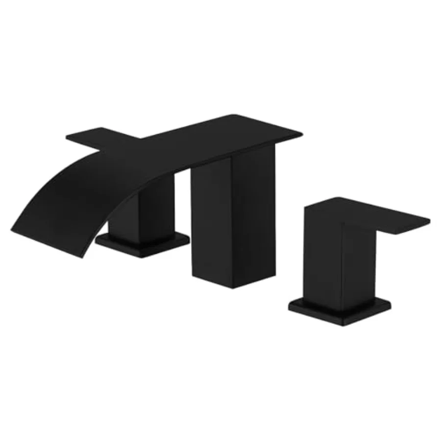 

Matte Black Roman Bathtub Faucet Set Waterfall Tub Faucets High Flow Widespread 6-16 Inch 3 Holes Deck Mount Tub Filler 2 Handl