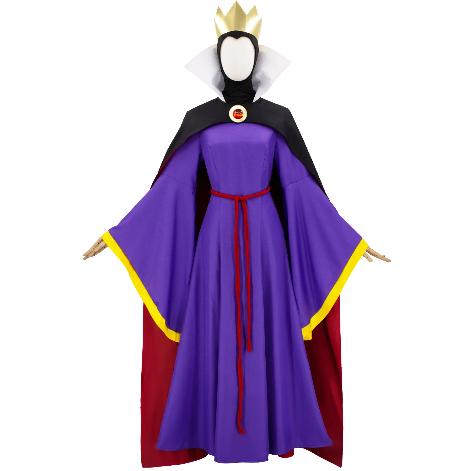 Disfraz de Reina Malvada de Halloween, Vestido de Cosplay de Reina de las Nieves, Traje de Fiesta Gótico de Madrastra Malvada con Corona para Mujer