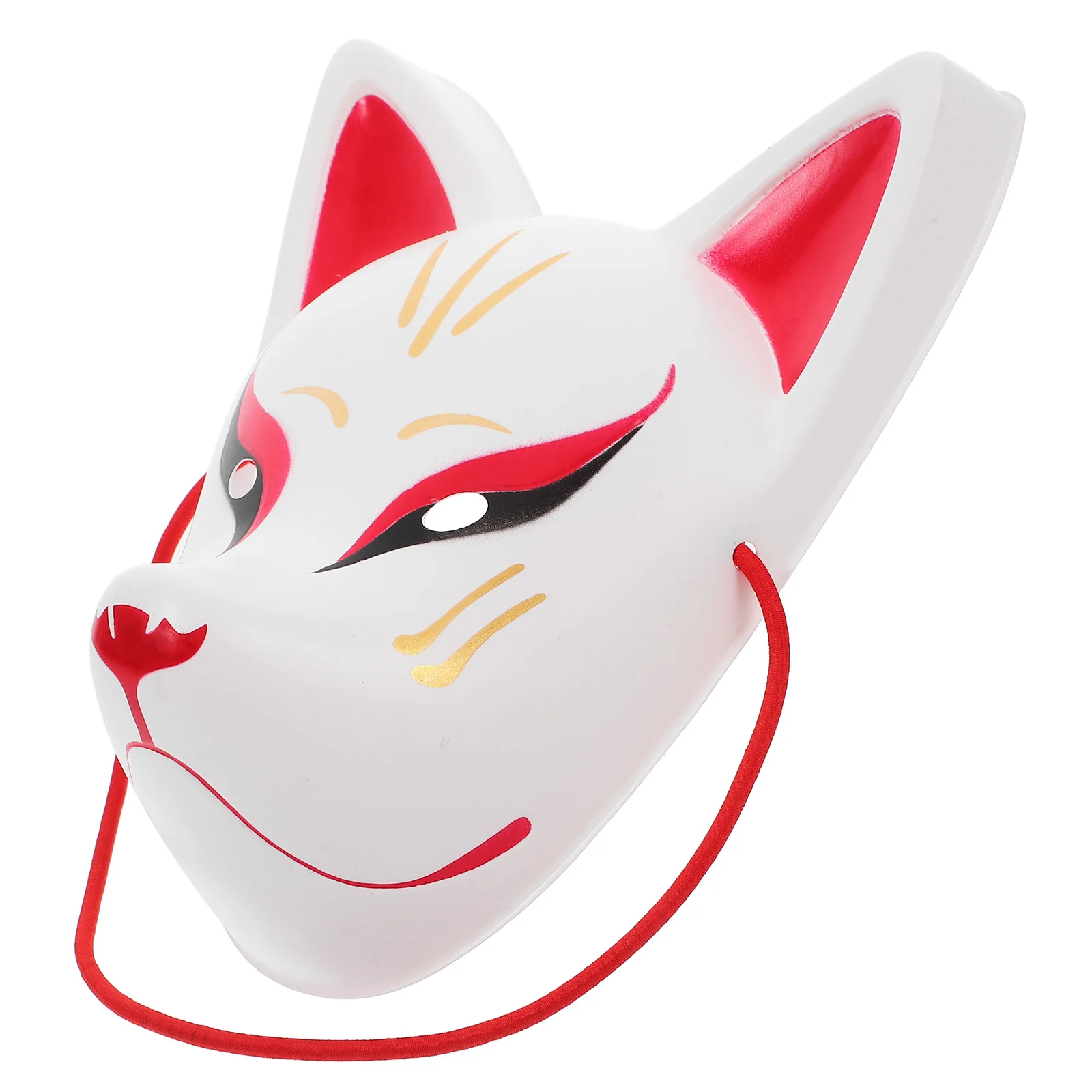 Máscara vestir zorro mascarada disfraz Cosplay japonés Pvc negro Kitsune Halloween Kabuki máscaras niño