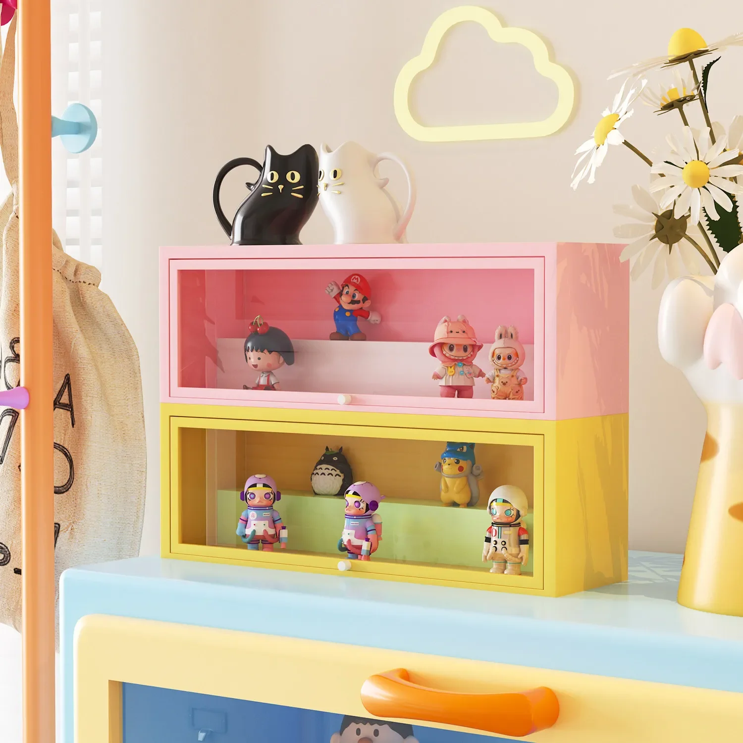 Stepwise Storage Box Figurine Limited Edition Dolls Organizer Dust-proof Display Stand Transparent Desktop Display Box for MOLLY
