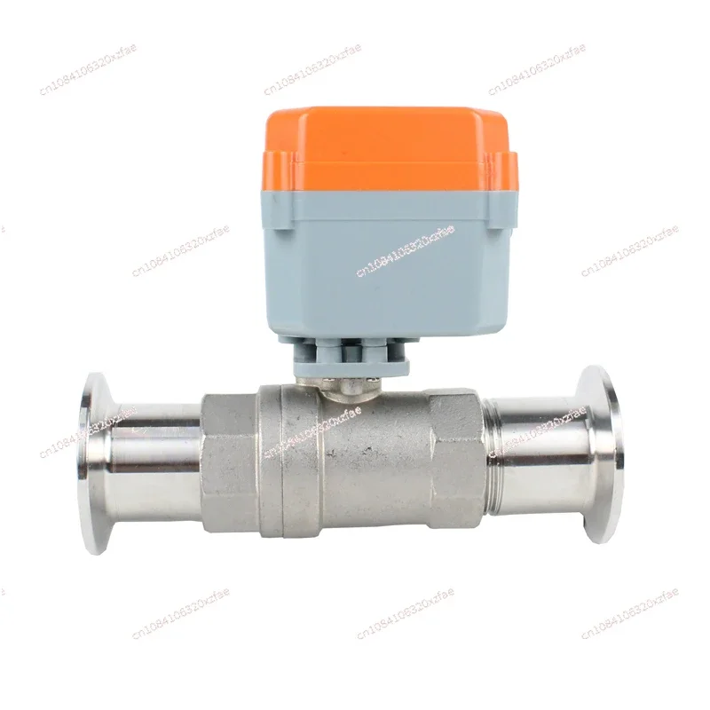 

Small quick-loading electric ball valve sanitary grade 304 stainless steel quick-connecting chuck clamp