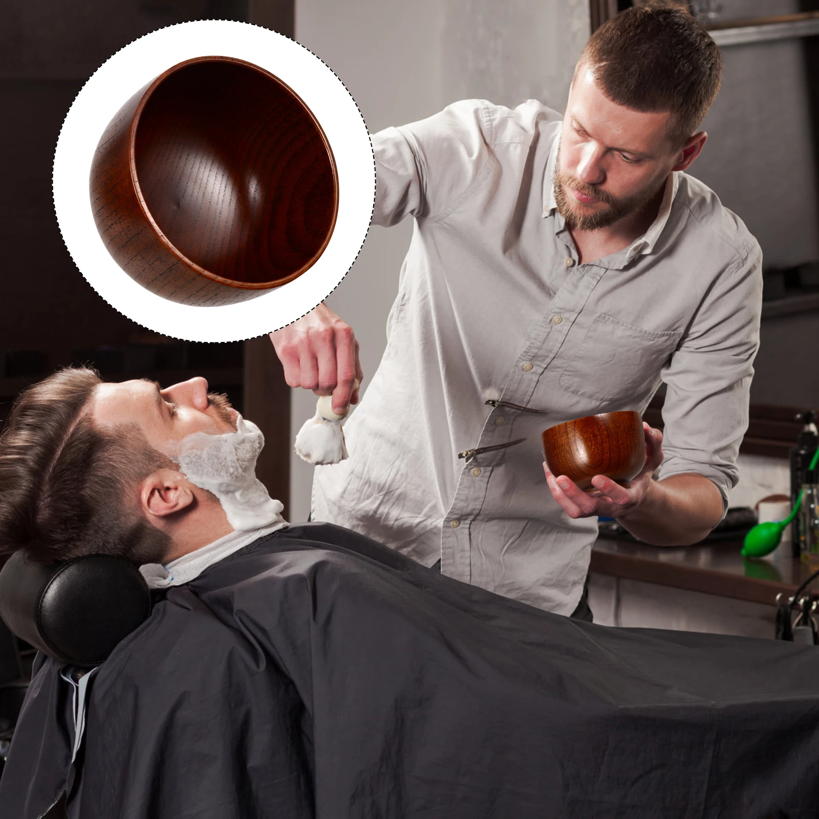 

Wooden Shaving Soap Bowl Handcrafted Solid Wood Shave Mug For Men Beard Care Shaving Cup Container Grooming Tool
