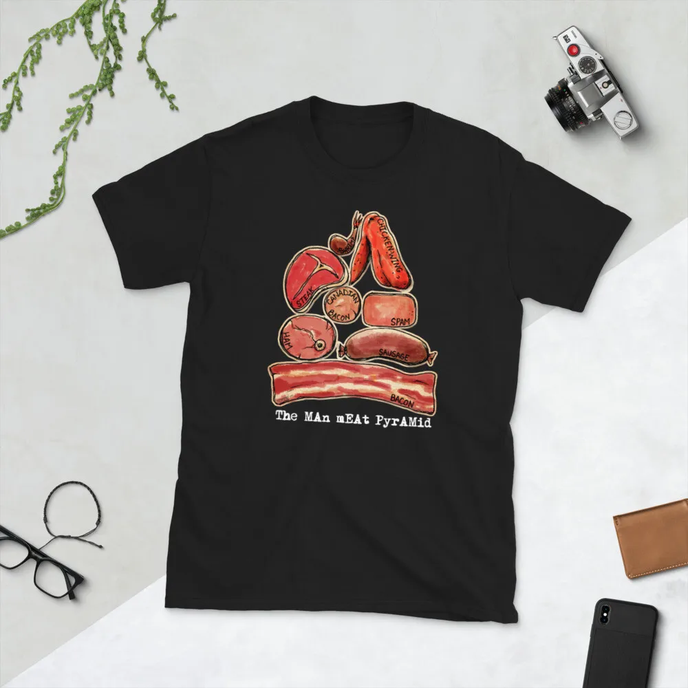 Man Meat Pyramid Dad Joke Father's Day TShirt Gift Bacon Ham #1 Shirt Tattoo