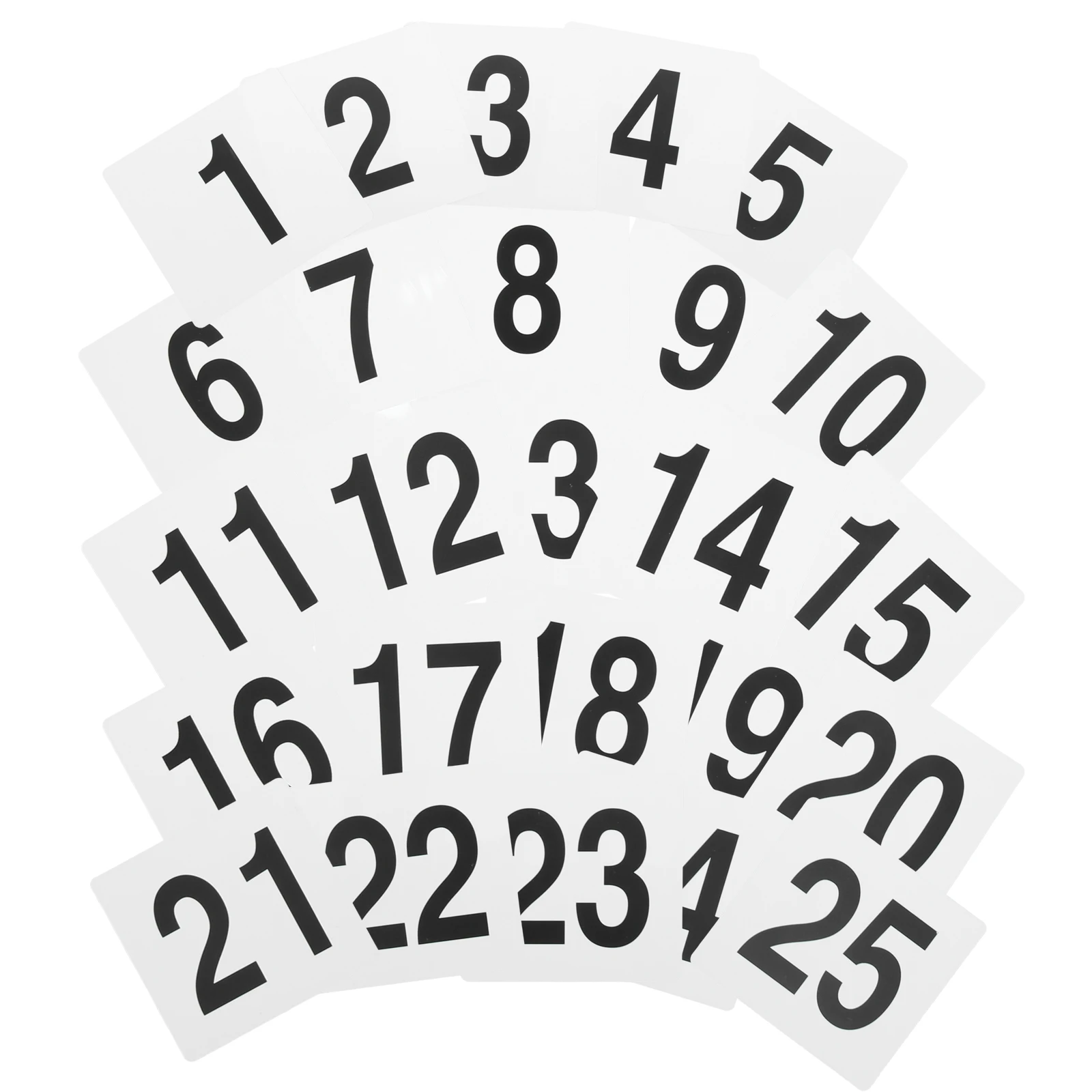 

25 Pcs Table Number Plate Reserved for Family Signs Numbers Tents Food with Stand Pvc Party Cards Wedding Reception Reservation