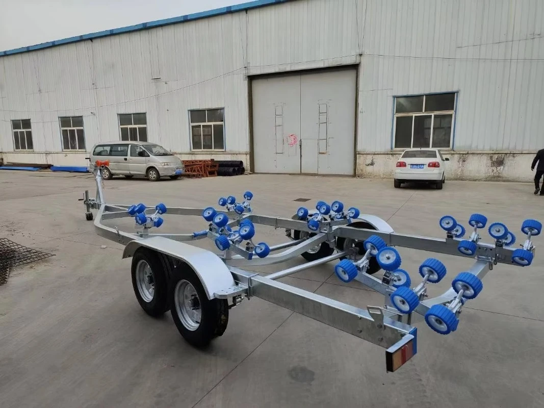 8100*2500mm Dual Axle Hot Dip Galvanized Boat Trailer, Fishing Boat Trailer, Yacht Trailer, Roller Boat Trailer